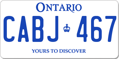 ON license plate CABJ467