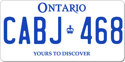 ON license plate CABJ468