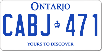 ON license plate CABJ471