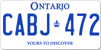 ON license plate CABJ472