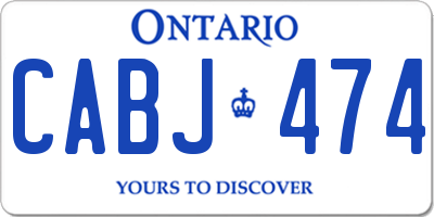 ON license plate CABJ474