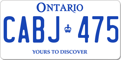 ON license plate CABJ475