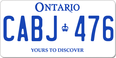 ON license plate CABJ476