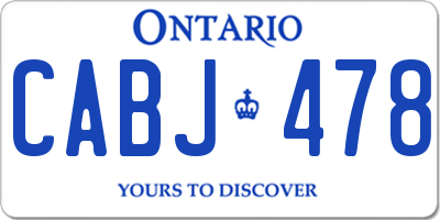 ON license plate CABJ478