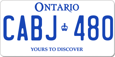 ON license plate CABJ480