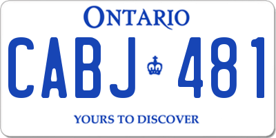 ON license plate CABJ481