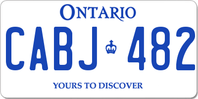 ON license plate CABJ482