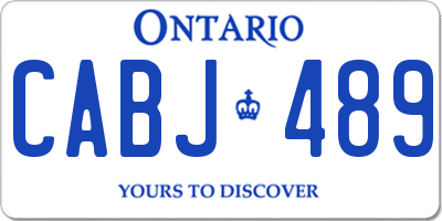 ON license plate CABJ489