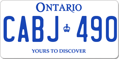 ON license plate CABJ490