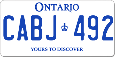 ON license plate CABJ492