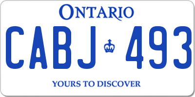 ON license plate CABJ493