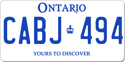 ON license plate CABJ494