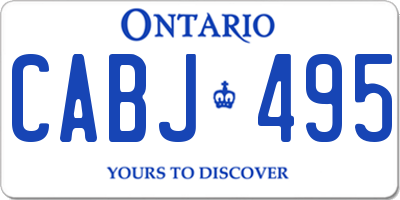 ON license plate CABJ495