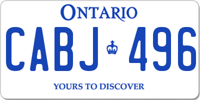 ON license plate CABJ496