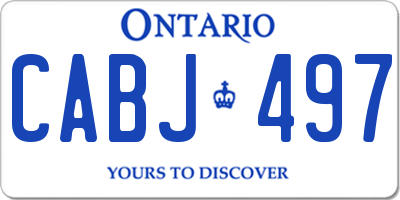 ON license plate CABJ497