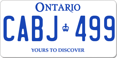 ON license plate CABJ499