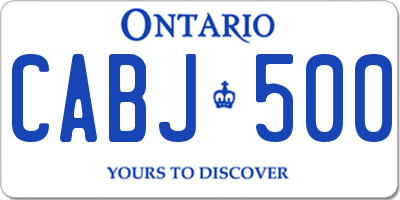 ON license plate CABJ500