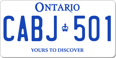 ON license plate CABJ501