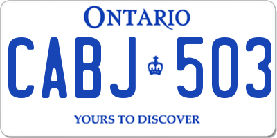 ON license plate CABJ503