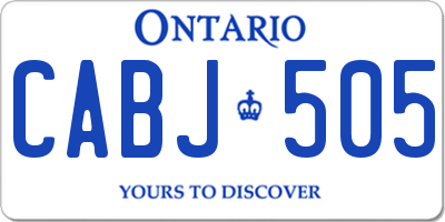 ON license plate CABJ505