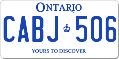 ON license plate CABJ506