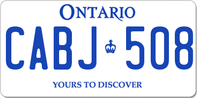 ON license plate CABJ508