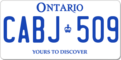 ON license plate CABJ509