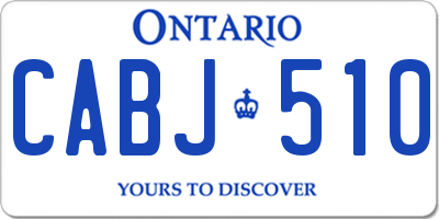 ON license plate CABJ510