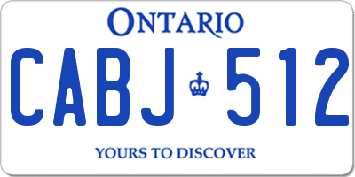 ON license plate CABJ512