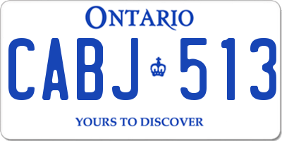 ON license plate CABJ513