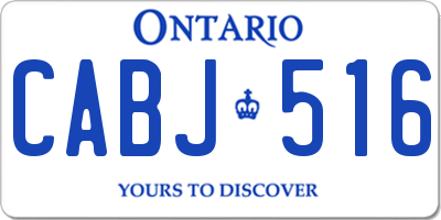 ON license plate CABJ516