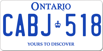 ON license plate CABJ518