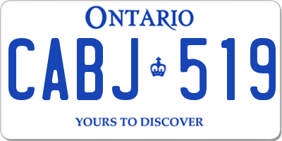 ON license plate CABJ519