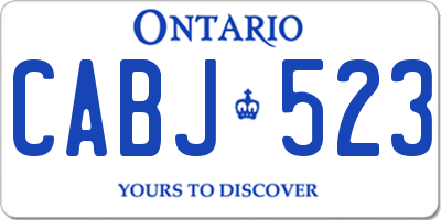 ON license plate CABJ523