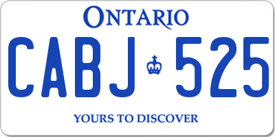 ON license plate CABJ525