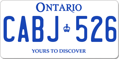 ON license plate CABJ526