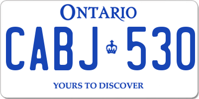 ON license plate CABJ530