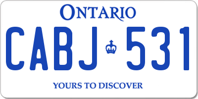 ON license plate CABJ531