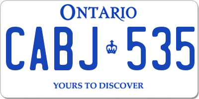 ON license plate CABJ535