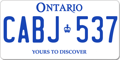 ON license plate CABJ537