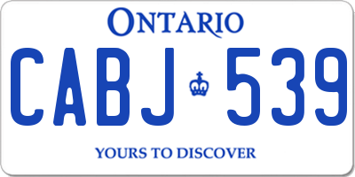 ON license plate CABJ539