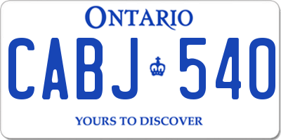 ON license plate CABJ540