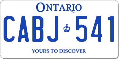 ON license plate CABJ541