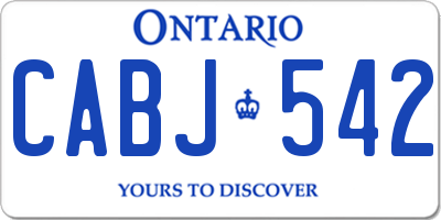 ON license plate CABJ542