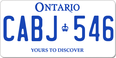 ON license plate CABJ546