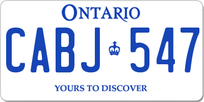 ON license plate CABJ547