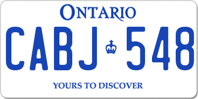 ON license plate CABJ548