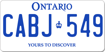 ON license plate CABJ549