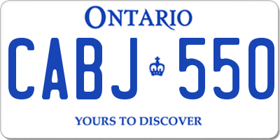 ON license plate CABJ550