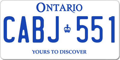 ON license plate CABJ551